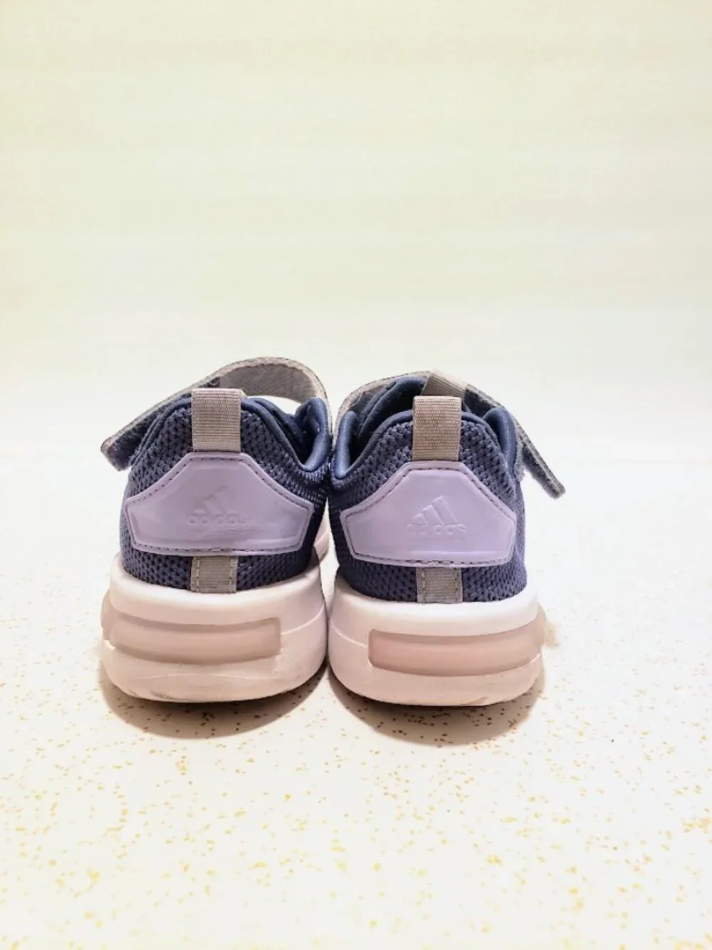 Adidas Racer Tr23 Kids Size 10k Blue Pink Hook Loop Sneakers